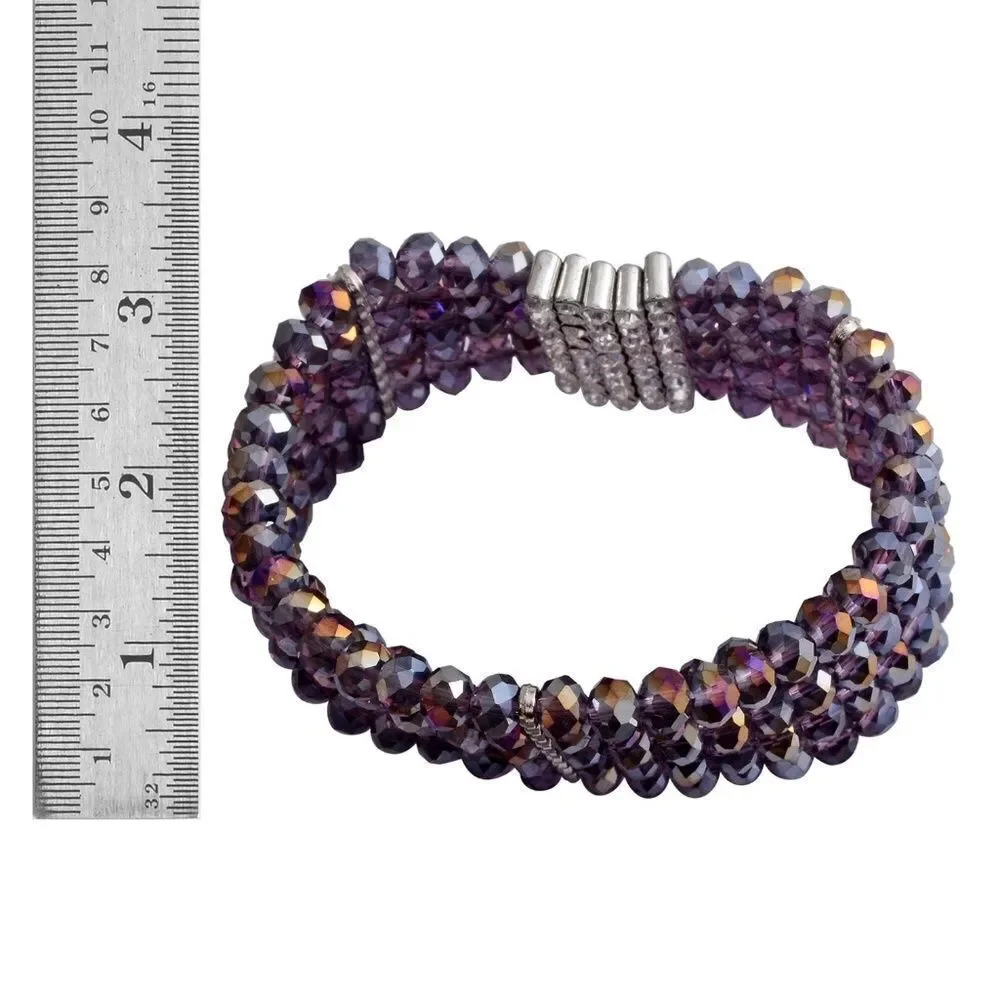Bracelet Simulated Amethyst Set of 2
